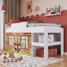 Imagem de Cama Infantil 93cm c/ Protetor e Cortina CM3090 Art in Móveis - Meu Fo