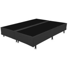 Imagem de Cama Box Casal Bipartido Suede Preta - 30x138x188 - Lordcolchoes