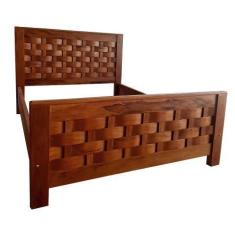 Imagem de Cama Trançada Em Madeira De Demolição - Cód 2555 - Barrocarte