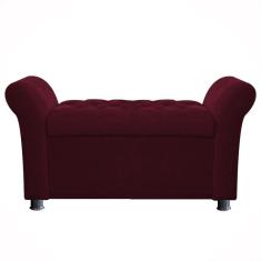 Imagem de Recamier Baú Sapateira Louis 140x Suede Vinho - Majú Deor
