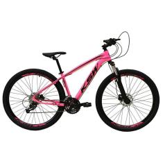 Imagem de Bicicleta Aro 29 27v Freio Hidráulico K7 Rosa Preto Tam. 15