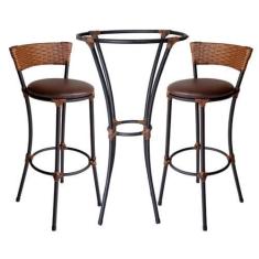 Imagem de Conjunto de Banquetas Alta e Bistrô (sem vidro) de Aço Carbono - Acess
