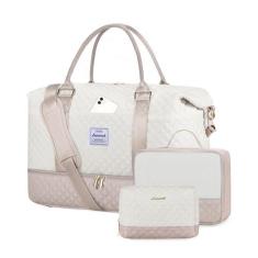 Imagem de LOVEVOOK Bolsa de viagem para mulheres, bolsa grande de transporte noturna com compartimento para sapatos, bolsa de viagem feminina, bolsa esportiva de ioga e academia com bolso molhado, bolsas