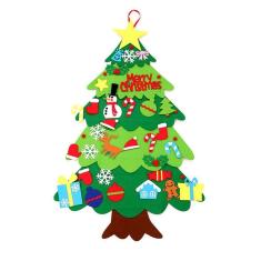 Imagem de Árvore de Natal de feltro para crianças, faça você mesmo, decorações de presentes