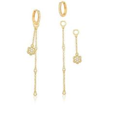 Imagem de Brinco Vivid Argola 2 Pingentes Folheada a Ouro