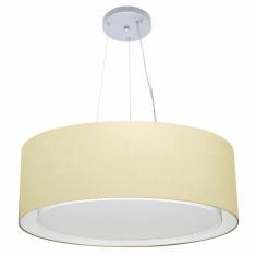 Imagem de Lustre Pendente Cilíndrico Duplo Md-4125 Cúpula Em Tecido 60X25cm Algodão Crú - Bivolt