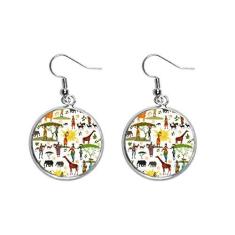 Imagem de Brinco feminino African Savanna preto animais da vida selvagem brinco pendente prata joia feminina