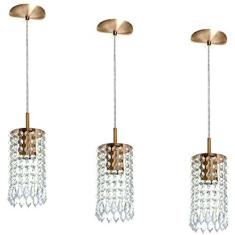 Imagem de Kit 3 Pendentes Redondo Clearcrillic Cristal Acrílico Cobre