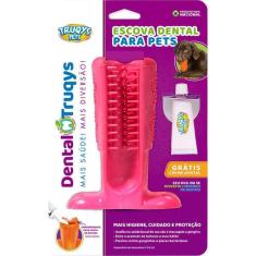 Imagem de Brinquedo Truqys Escova Dental para Cães Rosa - Tamanho M