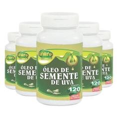 Imagem de Kit 5 Óleo De Semente De Uva 1200Mg 120 Cápsulas Unilife