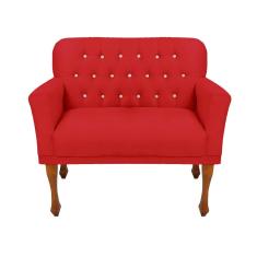 Imagem de Namoradeira Estofada Decorativa Botões de Strass Para Recepção Anitta Suede Vermelho LM DECOR