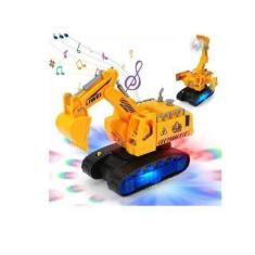 Imagem de Brinquedo Trator Escavadeira Transformers Bate E Volta Música E Luzes