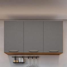 Imagem de Armário Aéreo 120cm 3 Portas São Luis Valdemóveis Cinamomo/grafite