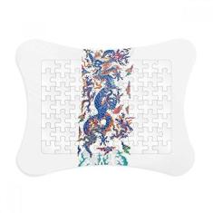 Imagem de Moldura de quebra-cabeça com estampa de nuvem de dragão chinês para decoração de imagem