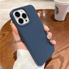Imagem de Capa de silicone líquido para iphone 15 14 13 12 11 pro max capa traseira macia para 14 15 plus casos bonitos acessórios, azul escuro, para iphone 11 promax