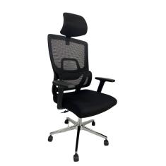 Imagem de Cadeira de Escritório Presidente Ergonômica Tela Mash Reclinável NR17 - Preta