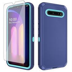 Imagem de Asuwish Capa de telefone para LG V60 ThinQ V60ThinQ 5G G9 Thin Q com protetor de tela de vidro temperado e capa de celular híbrida, resistente, à prova de choque, rígida, acessórios de proteção LGV60