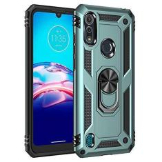 Imagem de SORAKA Capa para Motorola Moto E6s 2020 com anel capa Motorola Moto E6s 2020 TPU suave para-choques rígido PC capa traseira com placa de metal para montagem magnética em carro