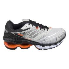 Imagem de Tenis Esportivo Corrida Masculino Prata Basico Confortavel Wave Force