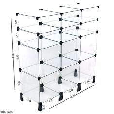 Imagem de Balcão de Atendimento Modulado em Vidro 12 Casulos - 0,90 x 1,00 x 0,30