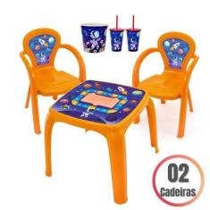 Imagem de Mesa Infantil Astronauta C/ 2 Cadeira + Balde Pipoca + Copos - Usual U