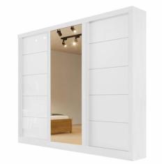 Imagem de Guarda Roupa Capri Casal 3 Portas de Correr com Espelho Bianchi Cor Br