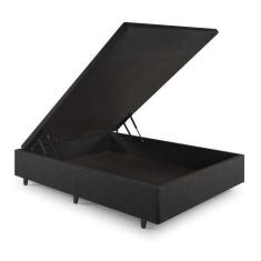 Imagem de Base Box Baú Viúva 120x203x42 cm Linho Cinza - Cama inHouse