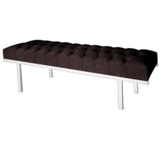 Imagem de Recamier King Marrom Suede Liso Base De Metal Branco Barrow Vintage -