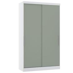 Imagem de Guarda Roupa Modulado 134,50cm 2 Portas De Correr Alpes Luciane Móveis Branco Pf Com Verde Pf