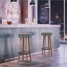 Imagem de Kit 2 Banquetas Altas Estofadas Atenas 70Cm Cardan - Adz