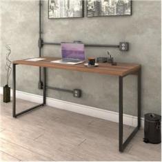 Imagem de Mesa de Escritório Office 150cm Estilo Industrial Prisma C08 Nogal - Mpozenato