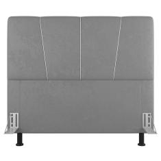 Imagem de Cabeceira Cama Box Casal Amber 140cm Estofada Veludo Prata - Abmaza