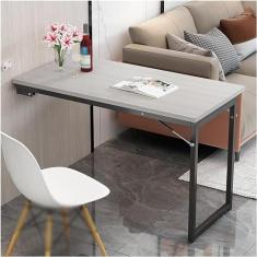 Imagem de Mesa suspensa montada na parede, mesa de jantar dobrável, mesa flutuante para laptop, mesa de trabalho dobrável, bancada dobrável dobrável, mesa de escritório em casa, mesa de parede dobráv
