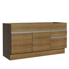 Imagem de Balcão de Pia Madesa Glamy 150 cm 2 Portas e 2 Gavetas (Sem Tampo e Pia) - Rustic