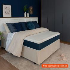 Imagem de Base para Cama Box Queen Guldi com Guarda Objetos Bege
