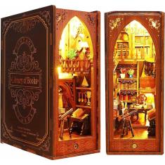 Imagem de Kit de casa de bonecas em miniatura Funle Book Nook com luzes LED