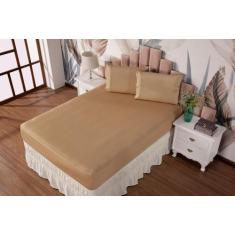 Imagem de Jogo De Lençol 3 Peças Queen Com Elastico Malha Gel Lisa Varias Cores