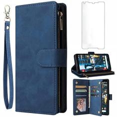 Imagem de Asuwish Capa carteira compatível com Google Pixel 2XL, protetor de tela de vidro temperado e capa flip de couro, porta-cartões, acessórios de celular, capas para celular para Pixle 2 XL Pixel2XL