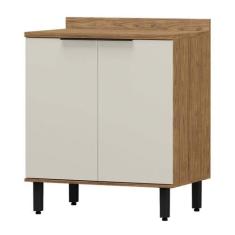 Imagem de Balcão De Cozinha Toscana 2 Portas 100% Mdf Freijó/Off White Bto02 - M