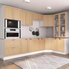 Imagem de Cozinha Modulada 9 Peças sem Tampo 1 Torre 4 Aéreos 4 Balcões Arizona Cabecasa Madeiramadeira Figueira