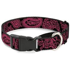 Imagem de Buckle-Down Coleira para cachorro martingale - estrelas Paisley preta/roxa/branca - 2,54 cm de largura - serve para pescoço de 38,12 a 66,04 cm - Grande