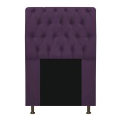 Imagem de Cabeceira Estofada Lady 100 Cm Solteiro Com Capitonê Suede Roxo - Adj Decor