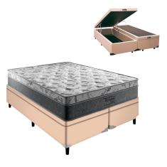Imagem de Cama Box Baú King Bege Palermo Molas Ensacadas Portobel