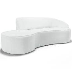 Imagem de Sofá 3 Lugares Curvo Living Firenze Direito D02 Corano Branco 230cm C-12 - Lyam