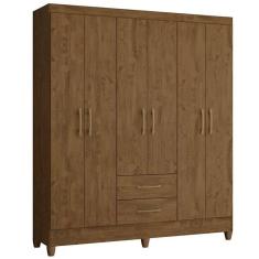 Imagem de Guarda Roupa Casal 6 Portas 2 Gavetas Panamá Castanho Wood