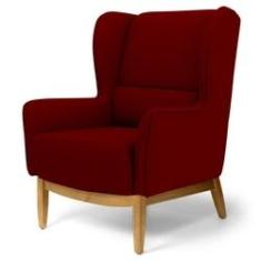 Imagem de Poltrona Decorativa Para Sala de Estar Milena D02 Base de Madeira Veludo Marsala B-278 - Lyam Decor