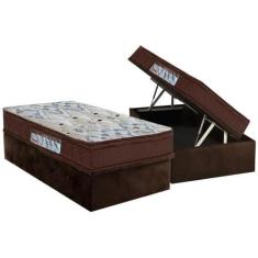 Imagem de Cama Box Baú Solteiro: Colchão Espuma Ortobom D45 / Ep Iso 150 Mega Fi