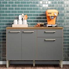 Imagem de Balcão Versalhes Para Cozinha Em Mdp 3 Portas E 1 Gaveta