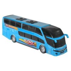 Imagem de Carrinho Brinquedo Mini Ônibus Buzão 2 Andares Azul Bs Toys