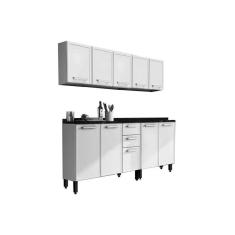 Imagem de Cozinha Completa Gourmet 4 Peças (2 Armários + 2 Balcões) C4P68 Branco - Bertolini